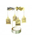 Gorący wirujący obrotowy metalowy karuzela świecznik na podgrzewacze stojąca lampa świąteczny prezent kandelabry decorativos de 