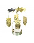 Gorący wirujący obrotowy metalowy karuzela świecznik na podgrzewacze stojąca lampa świąteczny prezent kandelabry decorativos de 