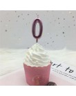 1pc srebrna róża złote świece na dekoracje na przyjęcia urodzinowe 0-9 numer świece ciasto Cupcake Topper zaopatrzenie firm