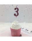 1pc srebrna róża złote świece na dekoracje na przyjęcia urodzinowe 0-9 numer świece ciasto Cupcake Topper zaopatrzenie firm