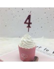 1pc srebrna róża złote świece na dekoracje na przyjęcia urodzinowe 0-9 numer świece ciasto Cupcake Topper zaopatrzenie firm