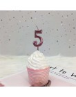 1pc srebrna róża złote świece na dekoracje na przyjęcia urodzinowe 0-9 numer świece ciasto Cupcake Topper zaopatrzenie firm