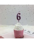 1pc srebrna róża złote świece na dekoracje na przyjęcia urodzinowe 0-9 numer świece ciasto Cupcake Topper zaopatrzenie firm