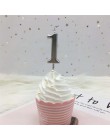 1pc srebrna róża złote świece na dekoracje na przyjęcia urodzinowe 0-9 numer świece ciasto Cupcake Topper zaopatrzenie firm