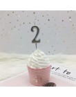 1pc srebrna róża złote świece na dekoracje na przyjęcia urodzinowe 0-9 numer świece ciasto Cupcake Topper zaopatrzenie firm