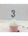 1pc srebrna róża złote świece na dekoracje na przyjęcia urodzinowe 0-9 numer świece ciasto Cupcake Topper zaopatrzenie firm