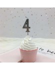 1pc srebrna róża złote świece na dekoracje na przyjęcia urodzinowe 0-9 numer świece ciasto Cupcake Topper zaopatrzenie firm