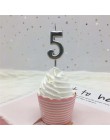 1pc srebrna róża złote świece na dekoracje na przyjęcia urodzinowe 0-9 numer świece ciasto Cupcake Topper zaopatrzenie firm