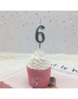 1pc srebrna róża złote świece na dekoracje na przyjęcia urodzinowe 0-9 numer świece ciasto Cupcake Topper zaopatrzenie firm