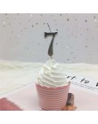 1pc srebrna róża złote świece na dekoracje na przyjęcia urodzinowe 0-9 numer świece ciasto Cupcake Topper zaopatrzenie firm