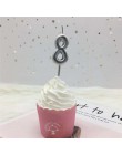 1pc srebrna róża złote świece na dekoracje na przyjęcia urodzinowe 0-9 numer świece ciasto Cupcake Topper zaopatrzenie firm