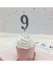 1pc srebrna róża złote świece na dekoracje na przyjęcia urodzinowe 0-9 numer świece ciasto Cupcake Topper zaopatrzenie firm