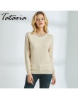 Tataria sweter z długim rękawem dla kobiet perłowy sweter z koralikami swetry damskie sweter z perłami Knitting kobieta solidny 