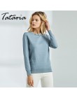 Tataria sweter z długim rękawem dla kobiet perłowy sweter z koralikami swetry damskie sweter z perłami Knitting kobieta solidny 