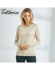 Tataria sweter z długim rękawem dla kobiet perłowy sweter z koralikami swetry damskie sweter z perłami Knitting kobieta solidny 