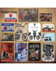 Vintage Motor znaki Lambretta Electrombile motocykl Suzuki metalowy plakat Pub Bar Home Decor prostokąt tablica YI001