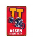 TT Isle Of Man metalowy plakat Retro wyścigi motocyklowe tablica ścienna artystyczny obraz płyta Pub Bar garaż Home Decor Vintag