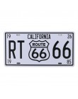 Klub ścienny garaż USA Vintage Metal malarstwo tabliczka emaliowana plakietki emaliowane Route 66 numer samochodu tablica rejest