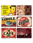 Znak kawy Vintage metalowa plakietka z napisem metalowa klasyczna ściana Decor na kuchenna kawa Bar Cafe retro znak z cyny metal