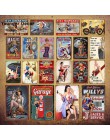 Retro Vintage Home Decor garaż metalowe tabliczki pin up dziewczyna plakat samochód motocykl samolot samolot z Sexy Lady naklejk