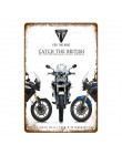 Vintage Motor znaki Lambretta Electrombile motocykl Suzuki metalowy plakat Pub Bar Home Decor prostokąt tablica YI001