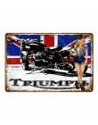 Vintage Motor znaki Lambretta Electrombile motocykl Suzuki metalowy plakat Pub Bar Home Decor prostokąt tablica YI001