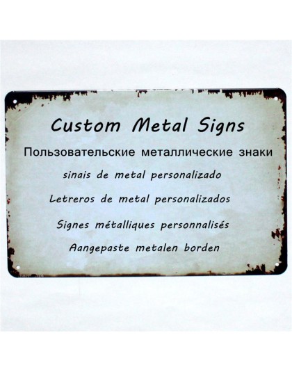 Niestandardowe metalowe tabliczki tablice personalizuj personalizuj 20x30 CM/15x30 CM Dropshipping