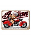 Vintage Motor znaki Lambretta Electrombile motocykl Suzuki metalowy plakat Pub Bar Home Decor prostokąt tablica YI001