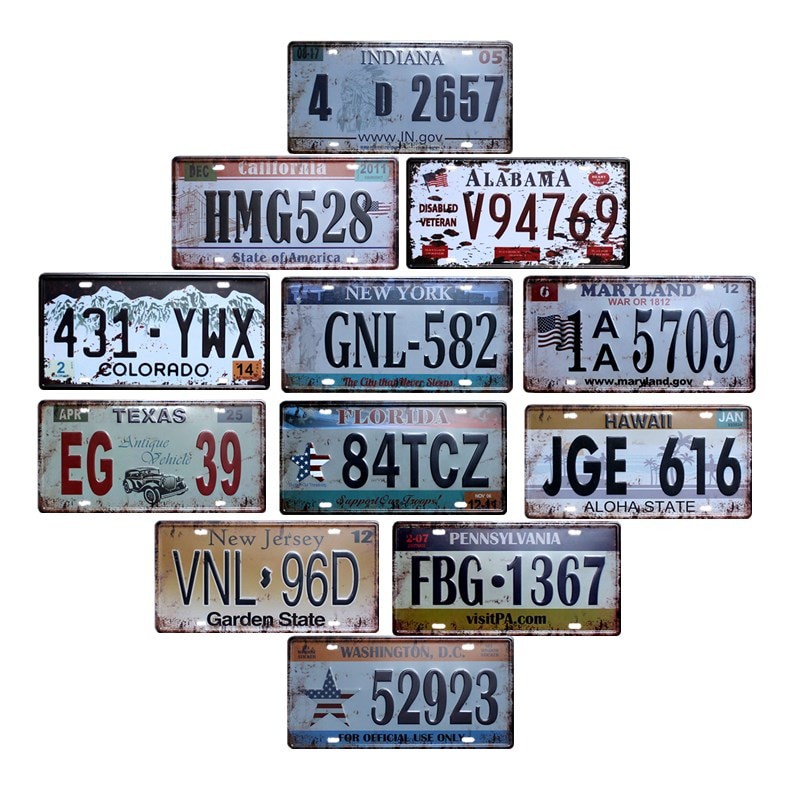 Hohappyme amerykański samochód tablice rejestracyjne numer