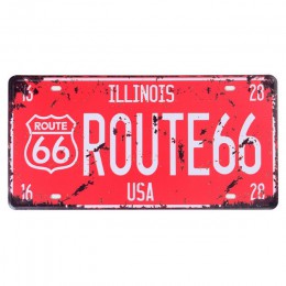 Klub ścienny garaż USA Vintage Metal malarstwo tabliczka emaliowana plakietki emaliowane Route 66 numer samochodu tablica rejest