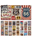 Route 66 znak blaszany Vintage metalowy znak plakietka metalowa Vintage Retro garaż dekoracje ścienne dla Bar Pub Club Man jaski