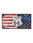 Klub ścienny garaż USA Vintage Metal malarstwo tabliczka emaliowana plakietki emaliowane Route 66 numer samochodu tablica rejest