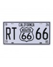 Klub ścienny garaż USA Vintage Metal malarstwo tabliczka emaliowana plakietki emaliowane Route 66 numer samochodu tablica rejest