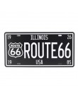 Klub ścienny garaż USA Vintage Metal malarstwo tabliczka emaliowana plakietki emaliowane Route 66 numer samochodu tablica rejest
