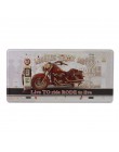 Klub ścienny garaż USA Vintage Metal malarstwo tabliczka emaliowana plakietki emaliowane Route 66 numer samochodu tablica rejest