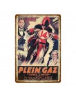 TT Isle Of Man metalowy plakat Retro wyścigi motocyklowe tablica ścienna artystyczny obraz płyta Pub Bar garaż Home Decor Vintag