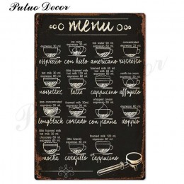 Znak kawy Vintage metalowa plakietka z napisem metalowa klasyczna ściana Decor na kuchenna kawa Bar Cafe retro znak z cyny metal