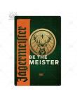 Jagermeister metalowy znak znaki blaszane metalowa płytka tablica metalowa Vintage Pub Bar człowiek jaskinia dekoracje ścienne