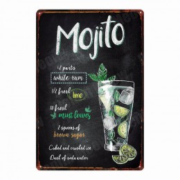 Mojito stare kubański znaki na metalowej blaszce w stylu vintage Pina Colada plakat Bar Pub dekoracje ścienne do domu ciemny bur