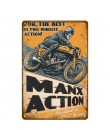 TT Isle Of Man metalowy plakat Retro wyścigi motocyklowe tablica ścienna artystyczny obraz płyta Pub Bar garaż Home Decor Vintag