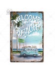 Plakietka plakietka z napisem metalowa plakietka letnia metalowa płytka ścienna do baru plażowego dom na plaży Surf Club dekorac