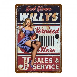 Retro Vintage Home Decor garaż metalowe tabliczki pin up dziewczyna plakat samochód motocykl samolot samolot z Sexy Lady naklejk