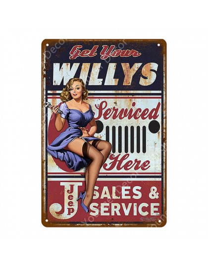 Retro Vintage Home Decor garaż metalowe tabliczki pin up dziewczyna plakat samochód motocykl samolot samolot z Sexy Lady naklejk