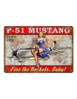 Retro Vintage Home Decor garaż metalowe tabliczki pin up dziewczyna plakat samochód motocykl samolot samolot z Sexy Lady naklejk