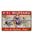 Retro Vintage Home Decor garaż metalowe tabliczki pin up dziewczyna plakat samochód motocykl samolot samolot z Sexy Lady naklejk