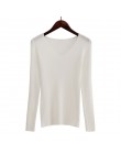 Jesień V Neck sweter moda z dzianiny damskie swetry 2019 zimowe bluzki dla kobiet sweter Jumper Pull Femme Hiver Truien Dames