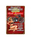 Retro Vintage Home Decor garaż metalowe tabliczki pin up dziewczyna plakat samochód motocykl samolot samolot z Sexy Lady naklejk