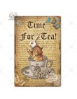 Herbata znak metalowa plakietka z napisem Metal Vintage sfatygowany szykowny znak blaszany metalowy plakat dekoracyjna płyta żel