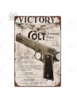 Pistolety Vintage znak puszka tablica metalowa Vintage Retro metalowy znak dekoracje ścienne dla człowieka jaskinia pistolet skl