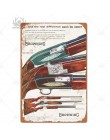 Pistolety Vintage znak puszka tablica metalowa Vintage Retro metalowy znak dekoracje ścienne dla człowieka jaskinia pistolet skl